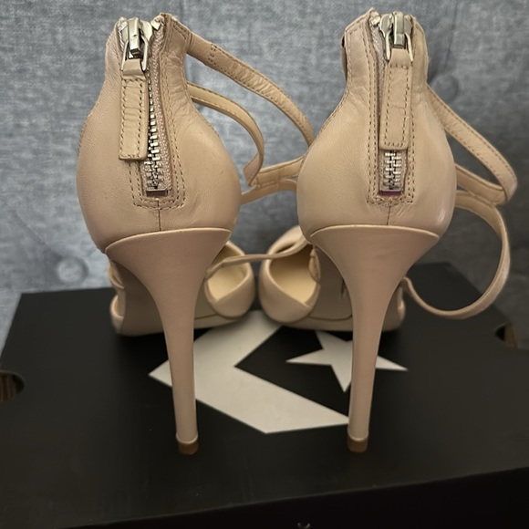 Nine West Strappy Nude Heels - Picture 2 of 7